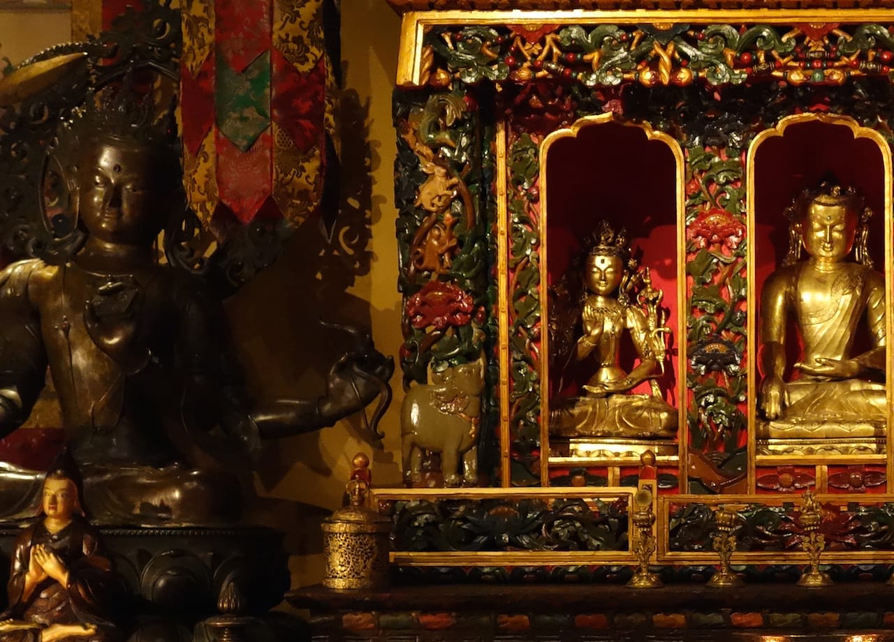 Detail of the Shrine Room at the Rubin Museum of Art