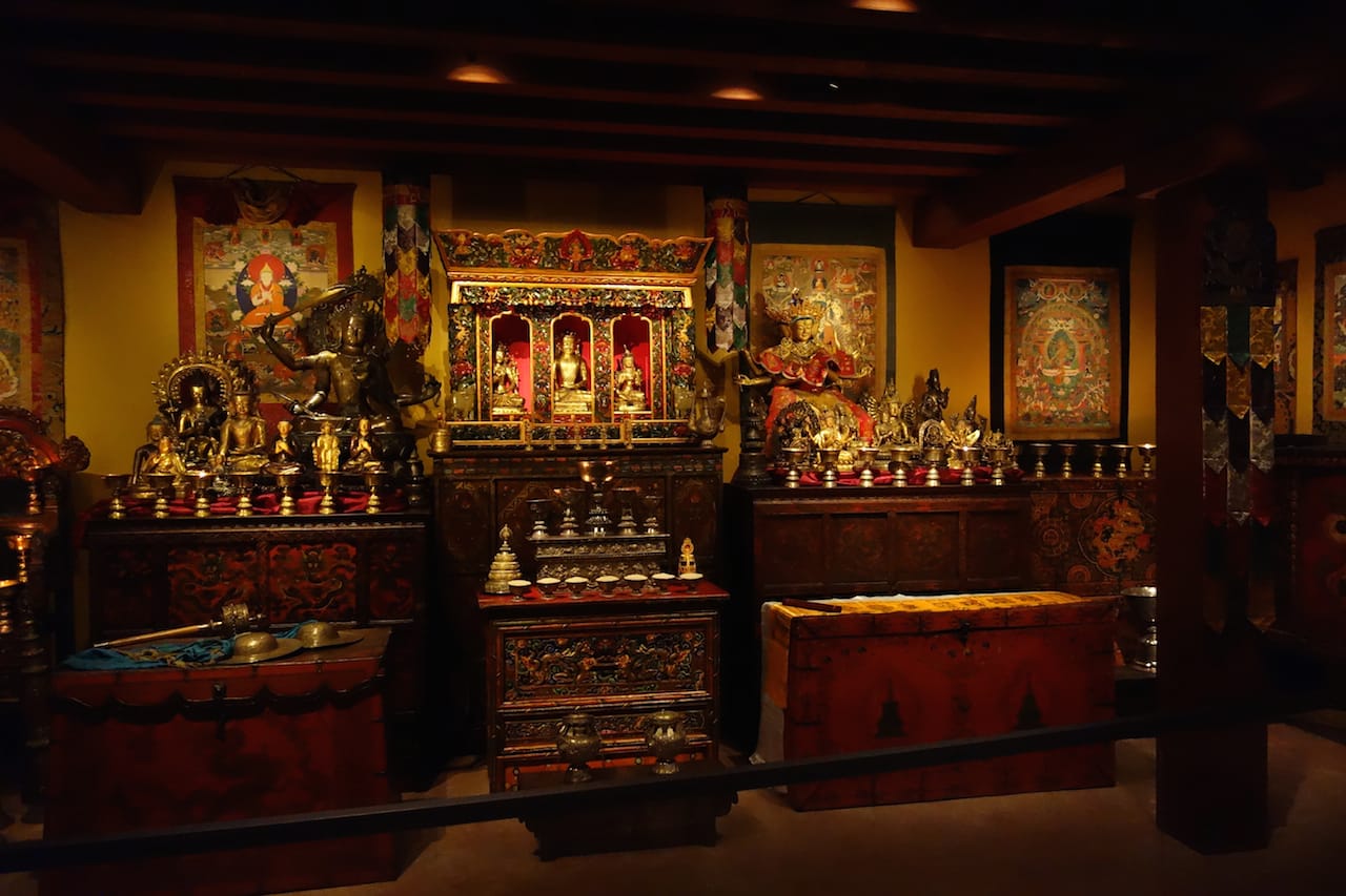 Detail of the Shrine Room at the Rubin Museum of Art