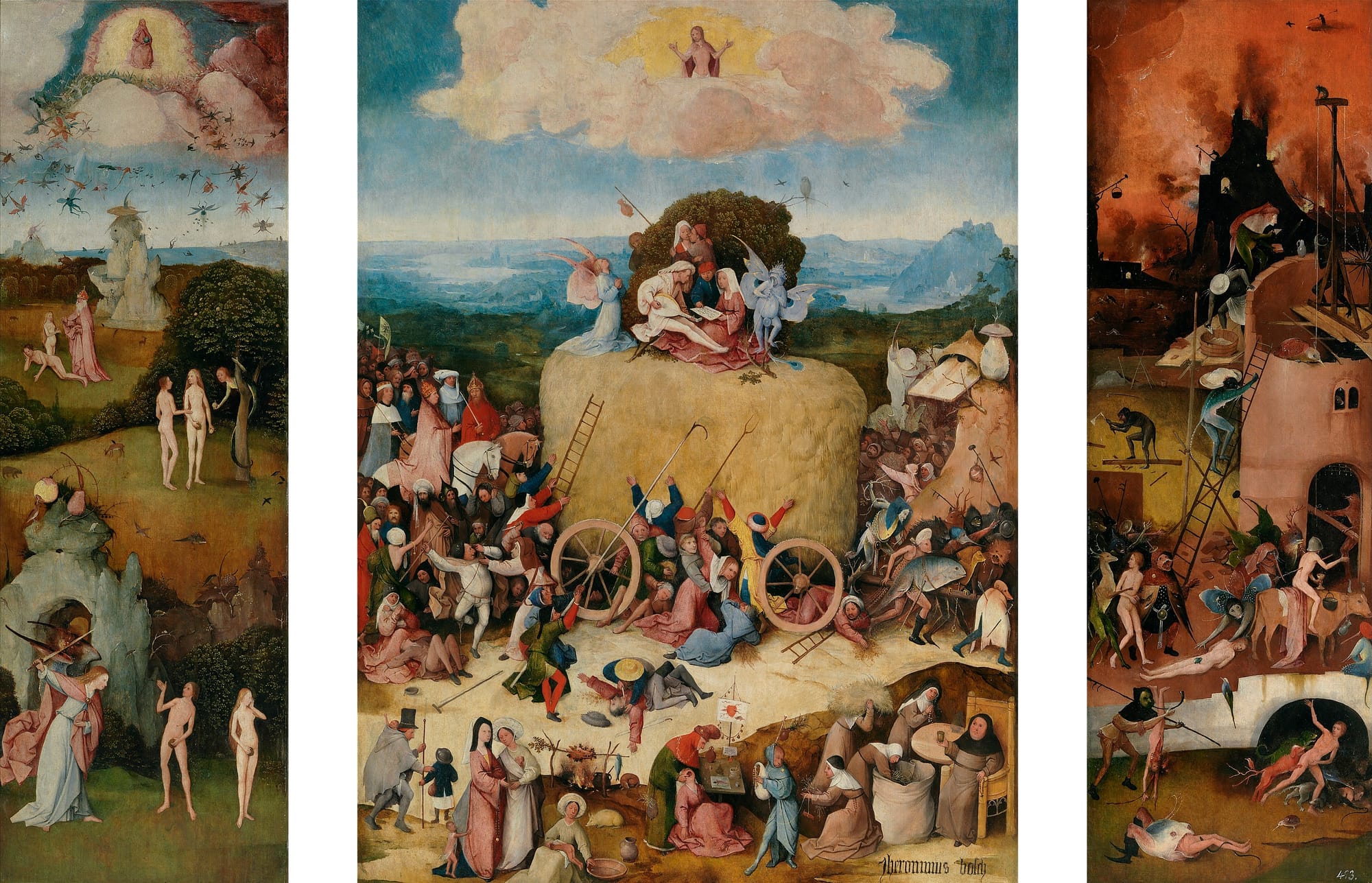 The Haywain Triptych, by Hieronymus Bosch, c. 1516 (image via Wikimedia Commons)