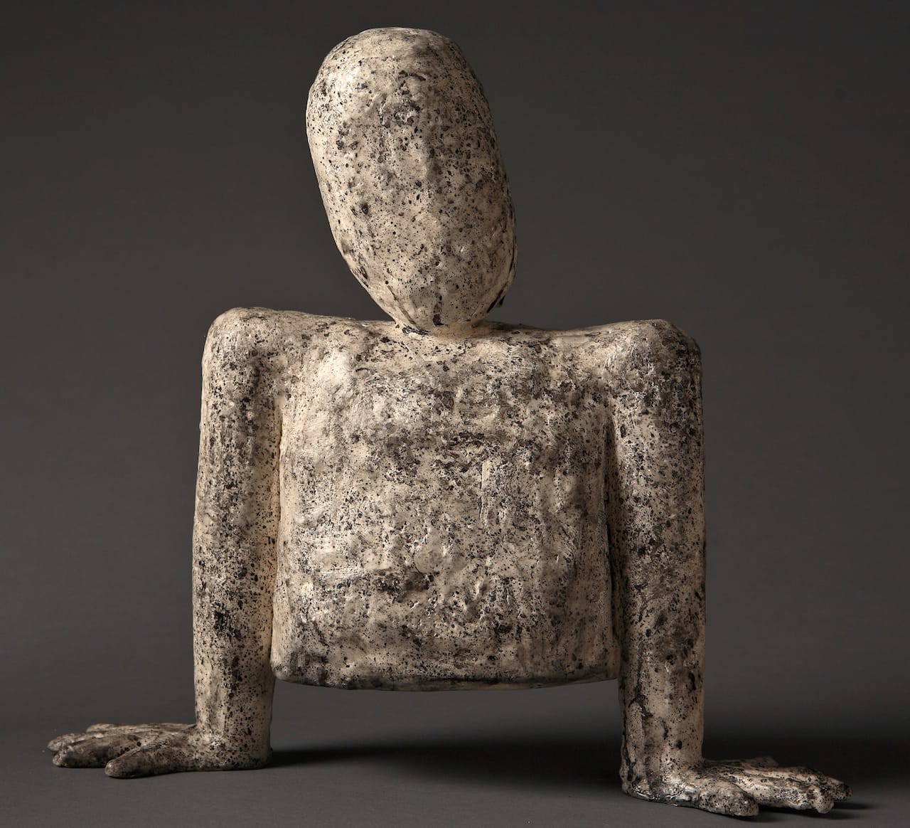 UP- 2007 clay, encaustic, ink. 14 x 15 x 3.5.