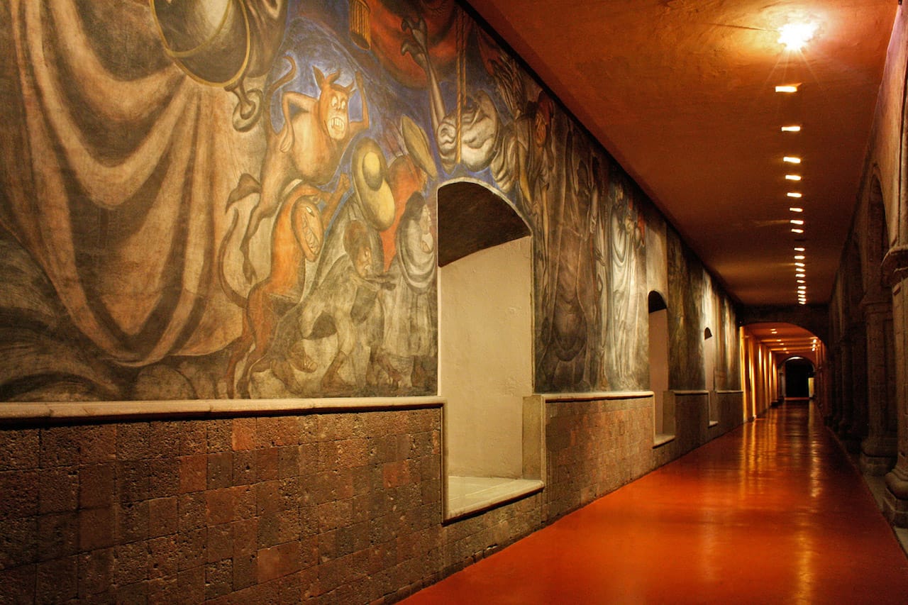 Antiguo Colegio de San Ildefonso in Mexico, with an example from the Mexican muralist movement (photo by Arturo Ulises Mata Sifri/World Monuments Fund)