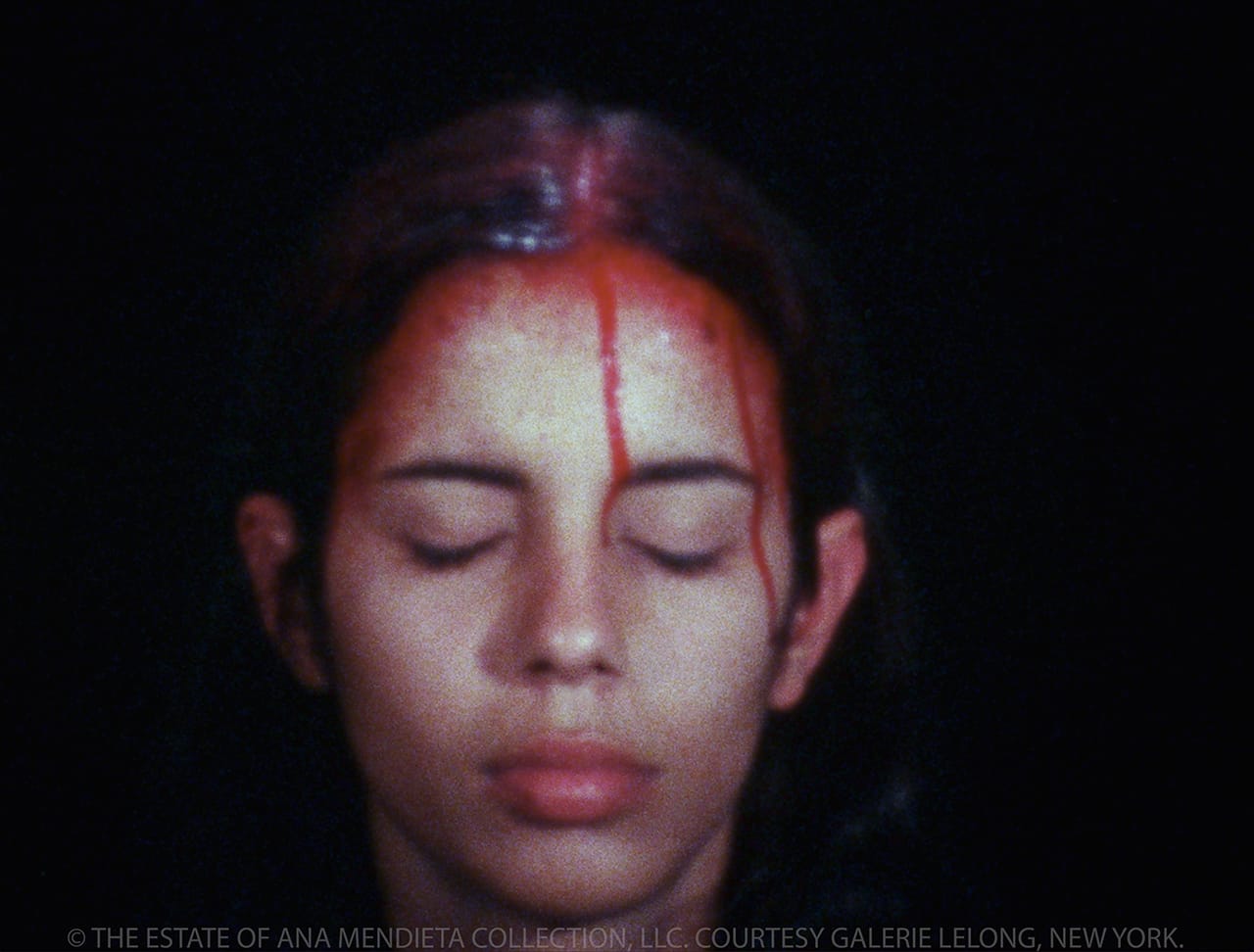 Ana Mendieta, "Sweating Blood" (1973), Super 8 film, color, silent