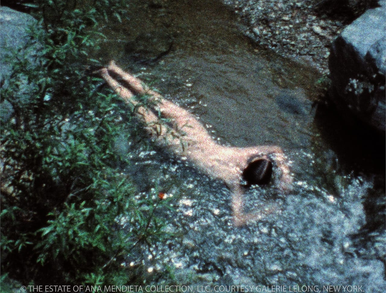 Ana Mendieta, "Creek" (1974), Super 8 film, color, silent