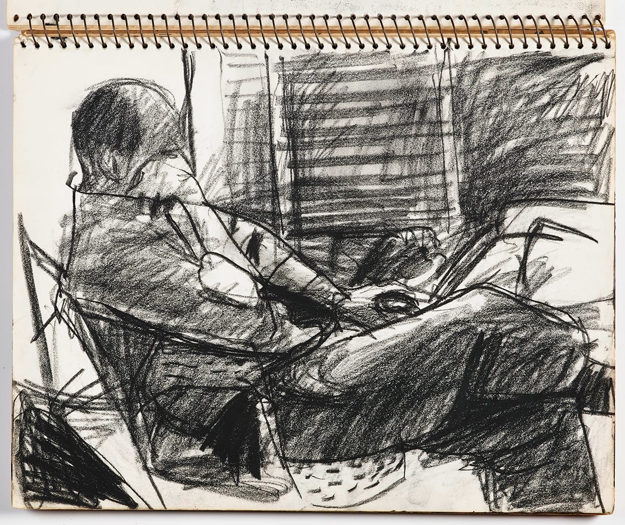 Richard Diebenkorn, Untitled from Sketchbook #20, page 45, (1943–93), crayon on paper, Gift of Phyllis Diebenkorn (© The Richard Diebenkorn Foundation)