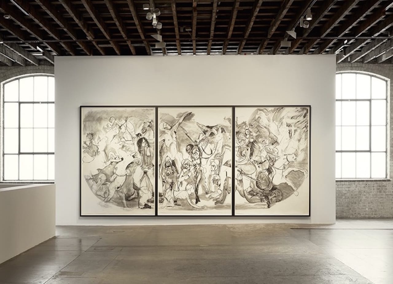 Kara Walker, "40 Acres of Mules" (2015), mixed-media drawing