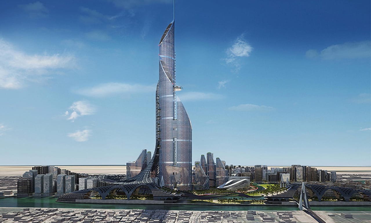 There's a proposal to build the world's tallest building in Basra, Iraq. The 1,152-metre-tall Bride of the Gulf would possibly be visible from Dubai. The building is designed by British-Iraqi architecture firm AMBS. (via Guardian)