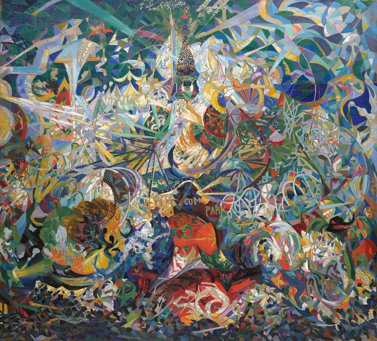 Joseph Stella, "Battle of Lights, Coney Island, Mardi Gras" (1913-14), oil on canvas, 77 x 84 3/4 in. (Yale University Art Gallery, New Haven, Connecticut; Gift of Collection Société Anonyme)