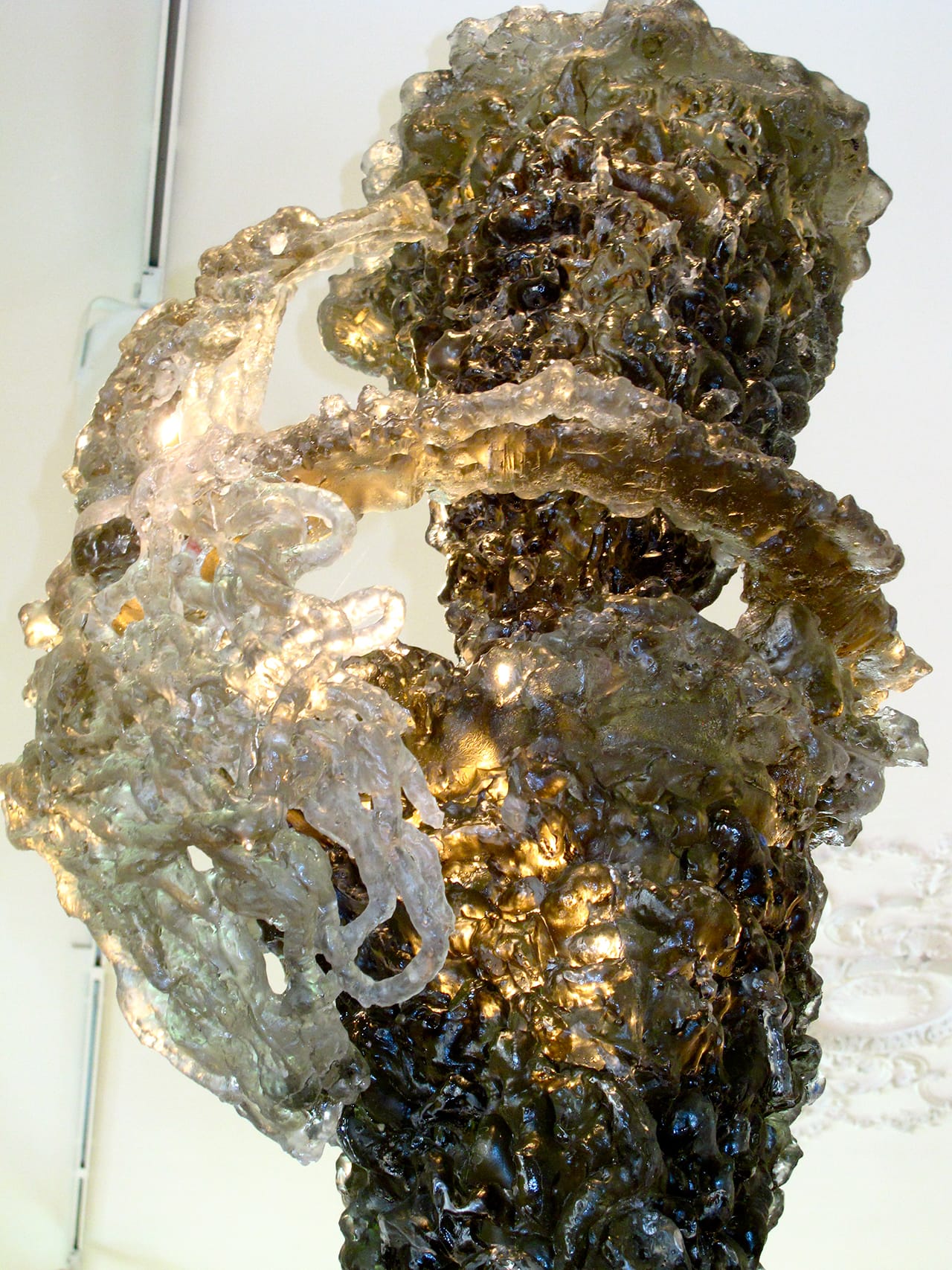 Lynda Benglis, "Black Ice" (2009), cast pigmented polyurethane, lead, and stainless steel, 8' 7" x 26" x 26", 9' 5" x 21 ½" x 23", 7' 11" x 30" x 27" (courtesy the artist and Cheim & Read, New York) (click to enlarge)