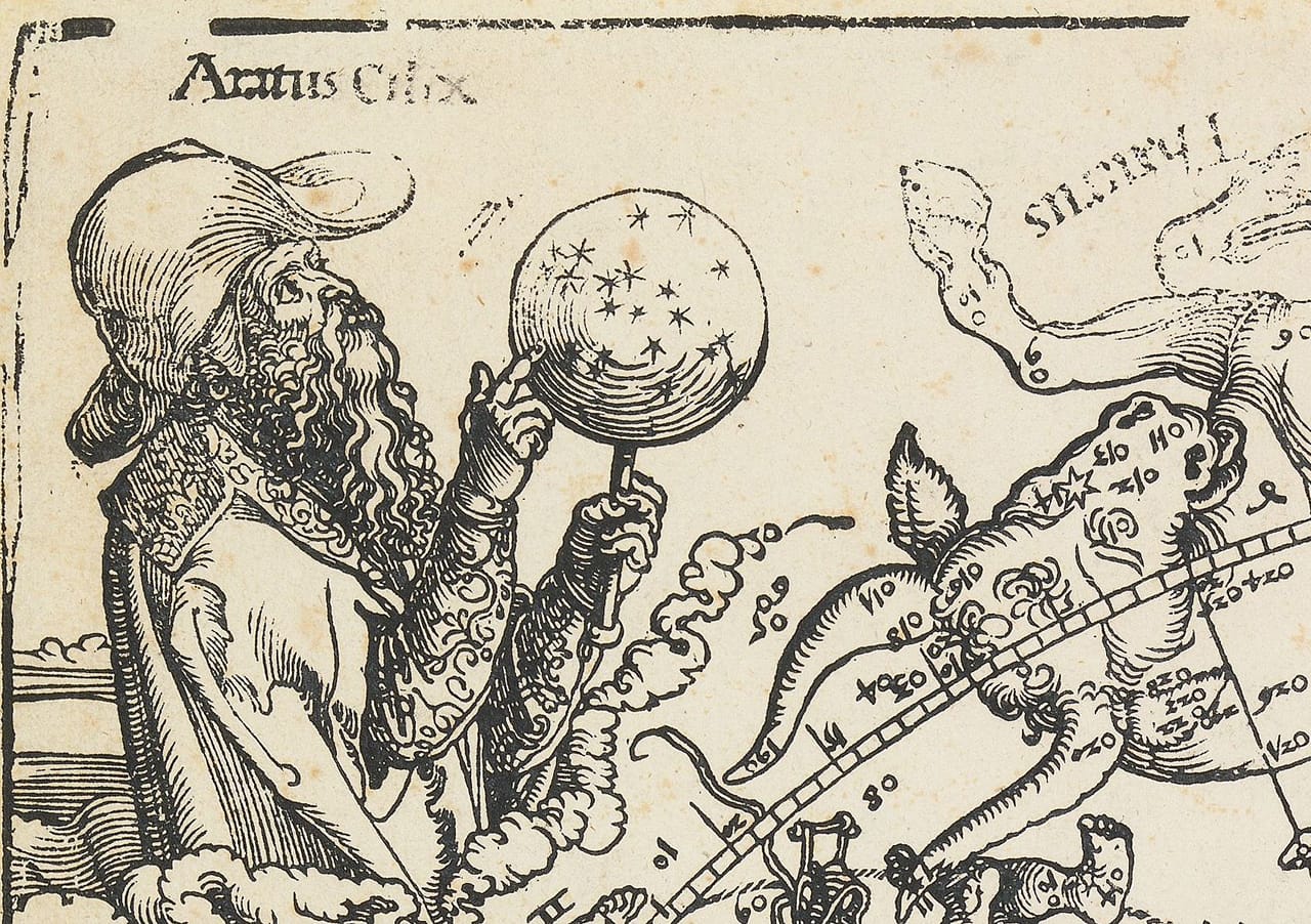 Detail of the northern hemisphere star map by Albrecht Dürer (courtesy Art Collections of the City of Nuremberg)