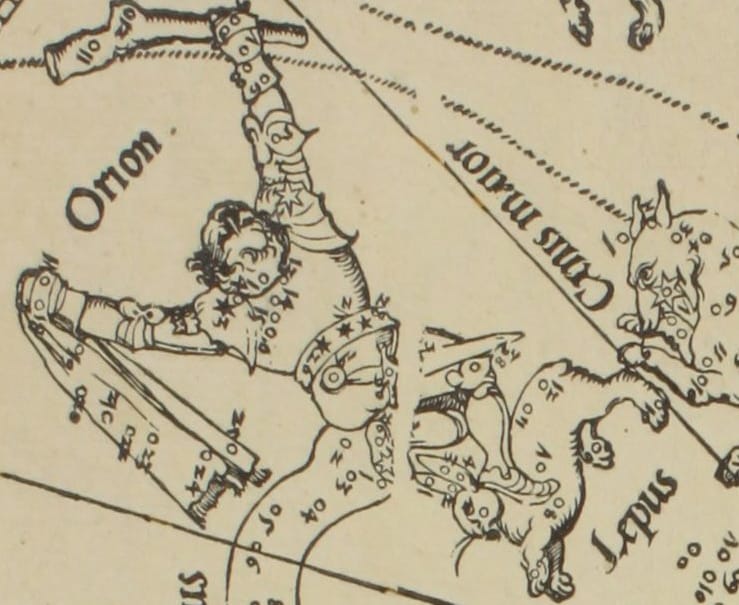 Detail of the southern hemisphere star map by Albrecht Dürer (courtesy Art Collections of the City of Nuremberg)