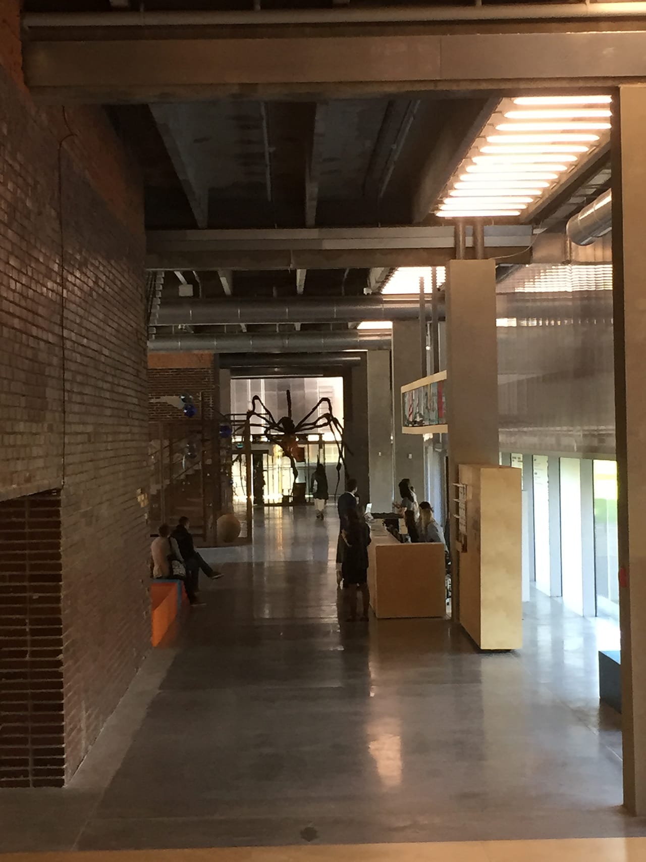 The ground floor of Garage, with Louise Bourgeois's "Spider" (1997) at the far end of the hall (click to enlarge)