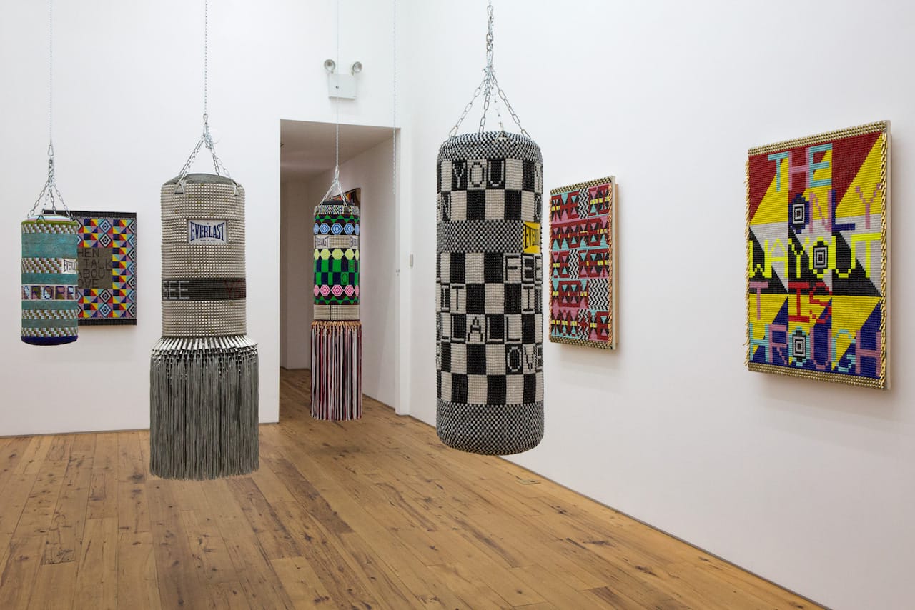 Installation view of 'Jeffrey Gibson' at Marc Straus