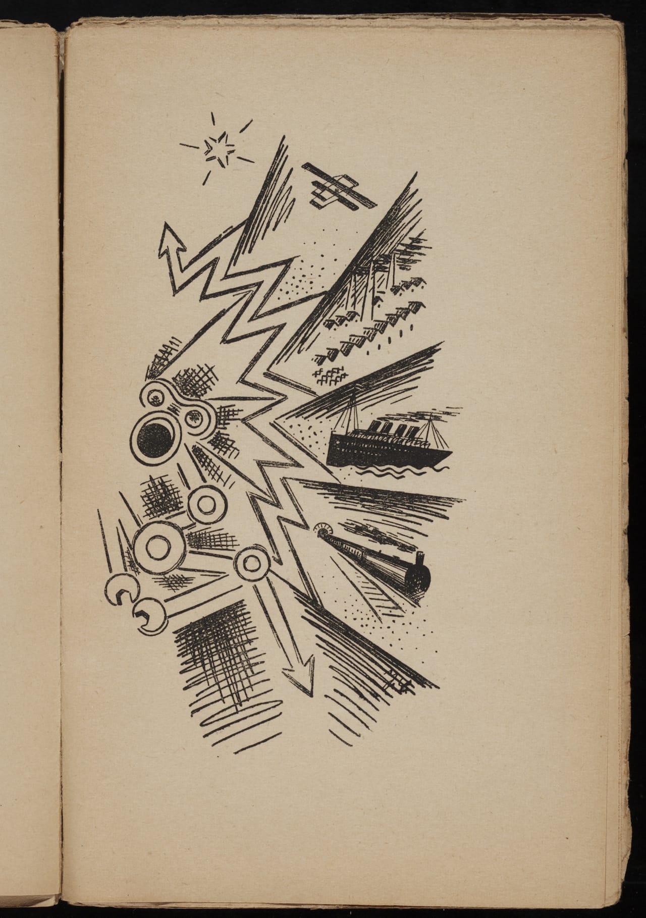 Josef Čapek, illustration in "Nové zpěvy : kniha lyrických průbojů" (1918) by Stanlislav . Neumann