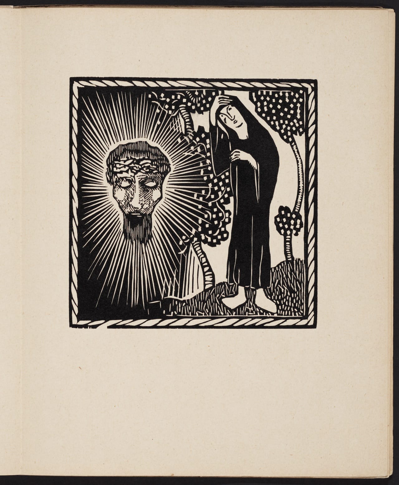 Josef Váchal, woodcut for "Slavík svatého Bonaventury" (1910) by St. Bonaventure