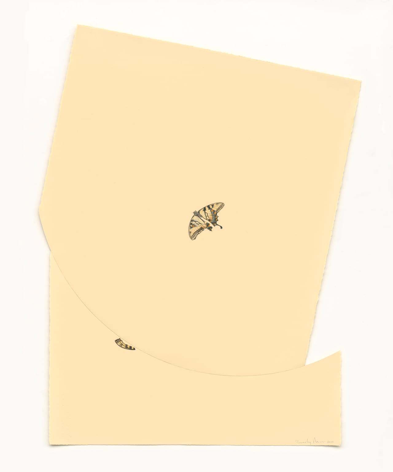 Beverly Ress, "Lift" (2013), colored pencil on paper, cut, shifted, reattached. 31” x 24” (all photos by Greg Staley, courtesy the American University Museum unless otherwise noted)