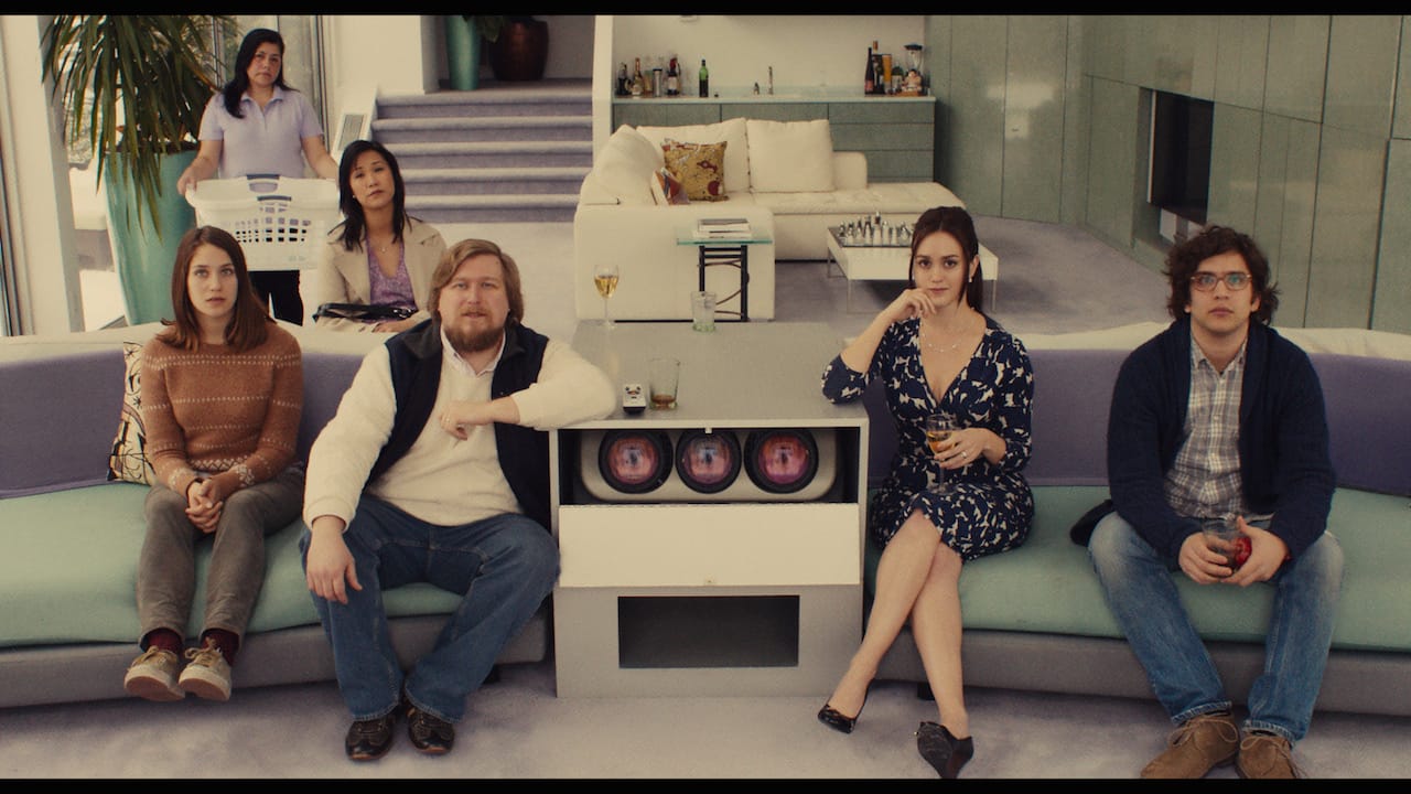 (L-R) Lola Kirke as "Tracy," Cindy Cheung as "Karen," Michael Chernus as "Dylan," Heather Lind as "Mamie-Claire" and Matthew Shear as "Tony" in MISTRESS AMERICA. Photo courtesy of Fox Searchlight Pictures © 2015 Twentieth Century Fox Film Corporation All Rights Reserved