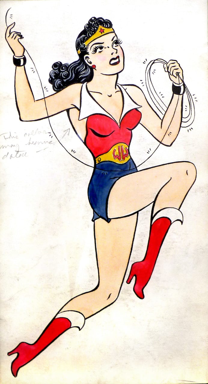 H. G. Peter, "Drawing of Wonder Woman in Costume" (1941) (courtesy of Metropoliscomics.com)
