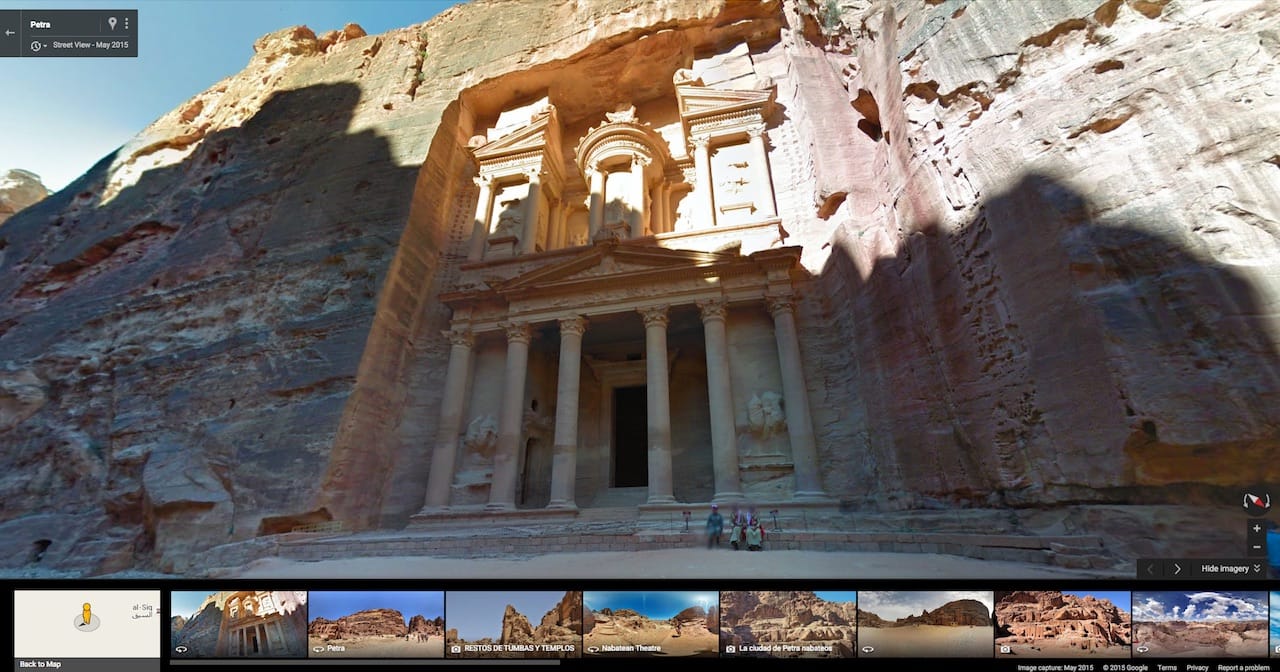 The ancient city of Petra on Google Street View (screenshot via Google Street View)