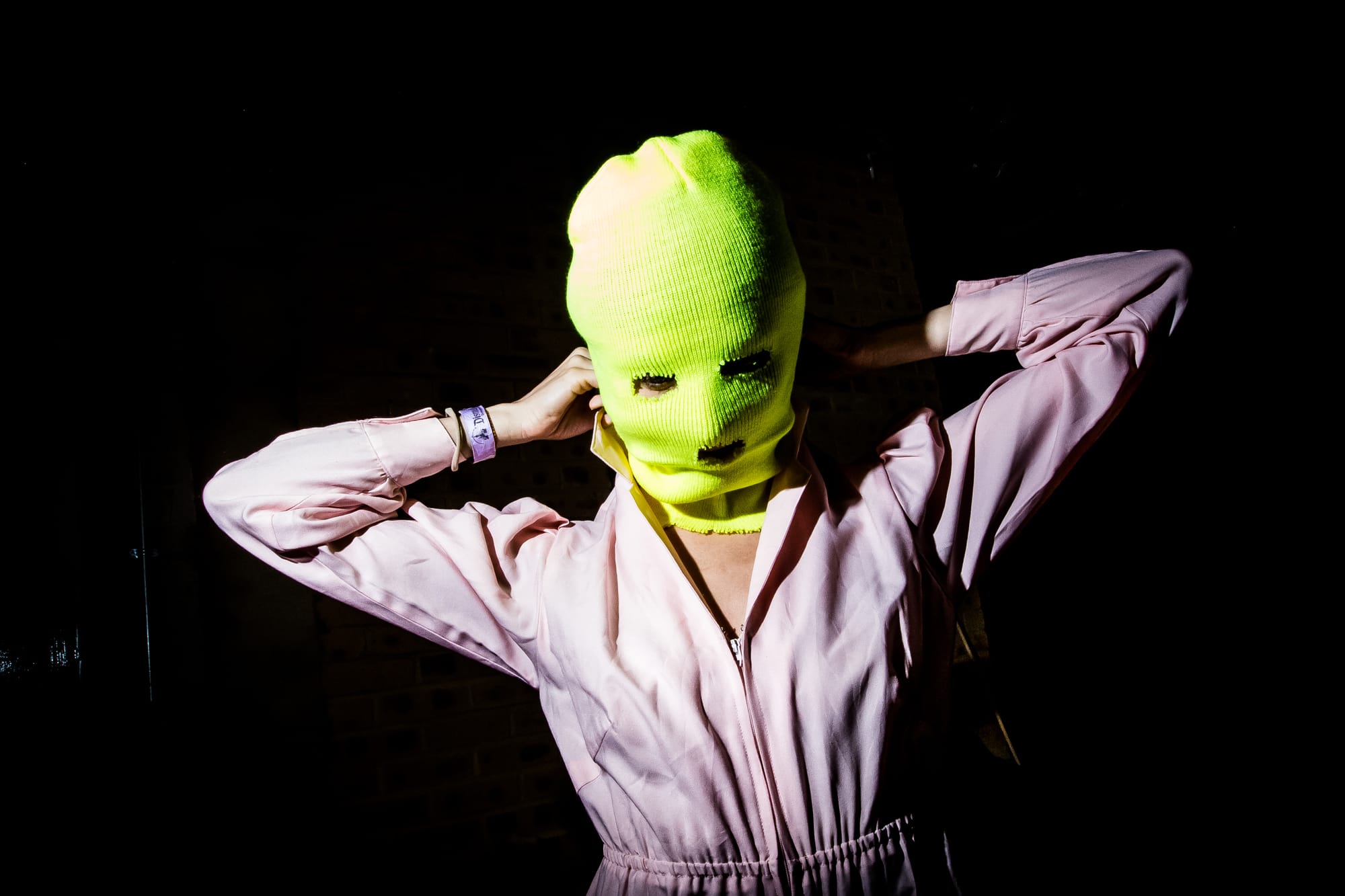 Pussy Riot rehearses ahead of the show they will be performing at Banksy's Dismaland on the 25th of September. London, U.K. Thursday 24th of September 2015 Photo credit: Vianney Le Caer for the Pussy Riot vianney.lecaer@gmail.com Instagram @vlecaer