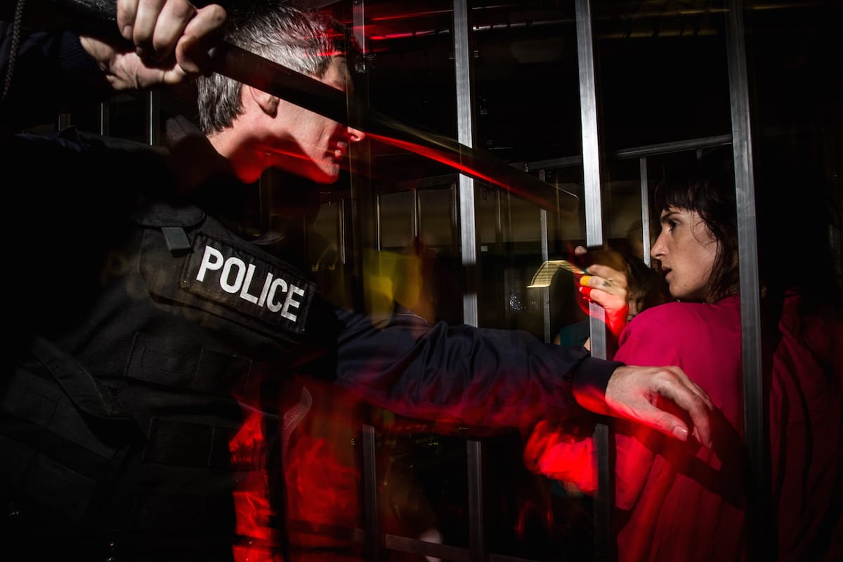 Pussy Riot rehearses ahead of the show they will be performing at Banksy's Dismaland on the 25th of September. London, U.K. Thursday 24th of September 2015 Photo credit: Vianney Le Caer for the Pussy Riot vianney.lecaer@gmail.com Instagram @vlecaer