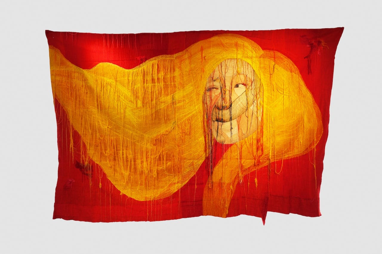 Rag face #14001, 2014 (front), 260 x350cm sewing on photo