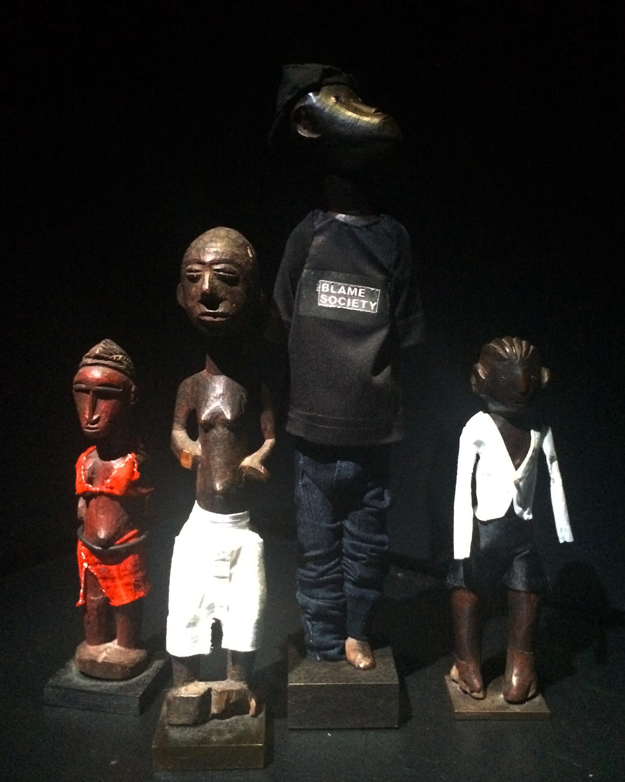 Detail of Ralph Lemon's 'Scaffold Room' installation in the Kitchen's gallery (photo by the author for Hyperallergic)