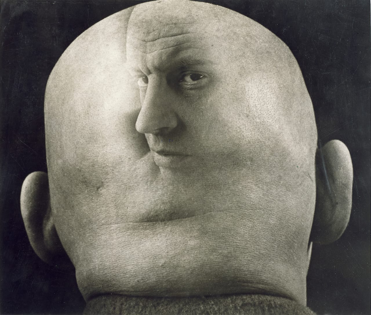 Georgy Petrusov, Caricature of Alexander Rodchenko, 1933–34, gelatin silver print. Collection of Alex Lachmann. Artwork © Georgy Petrusov, courtesy of Alex Lachmann Collection.