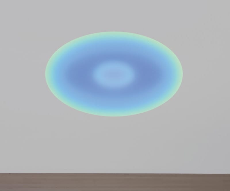 James Turrell, "Elliptical Wide Glass" (2014), L.E.D. light, etched glass, and shallow space, 50 3/4 x 82 1/4 inches (via kaynegriffincorcoran.com)