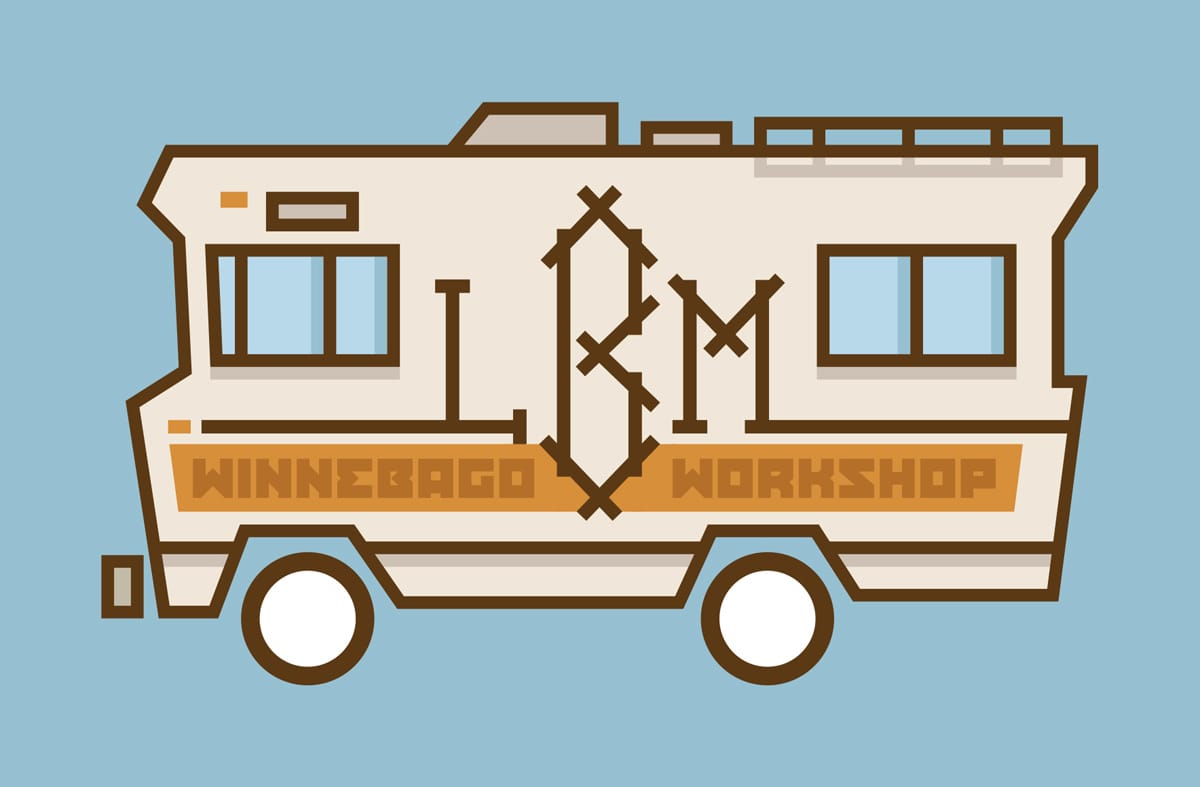 Sticker design for the Winnebago Workshop (all images courtesy Alec Soth)