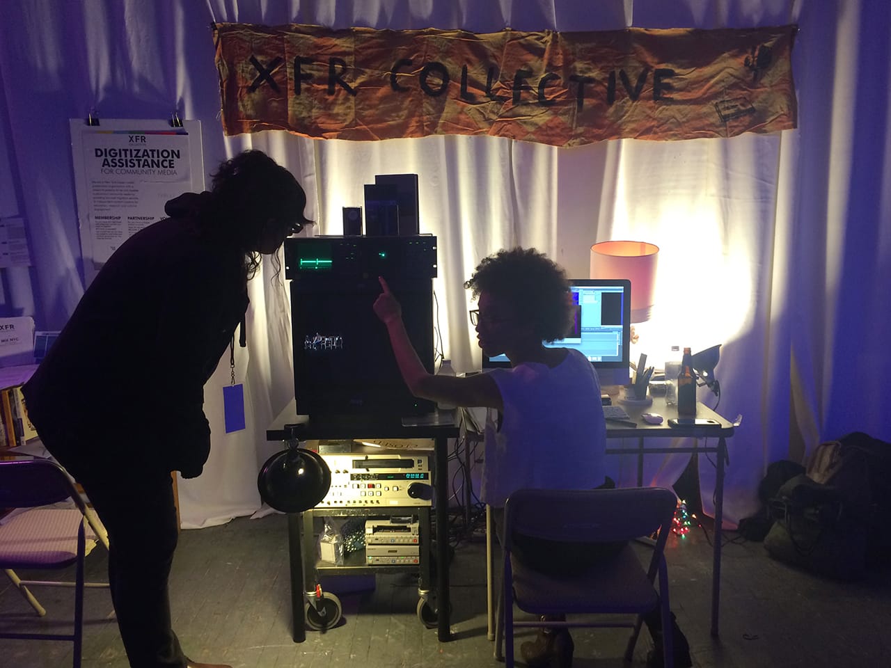 XFR Collective's installation at MIX NYC's 28th New York Queer Experimental Film Festival (all photos by the author for Hyperallergic)