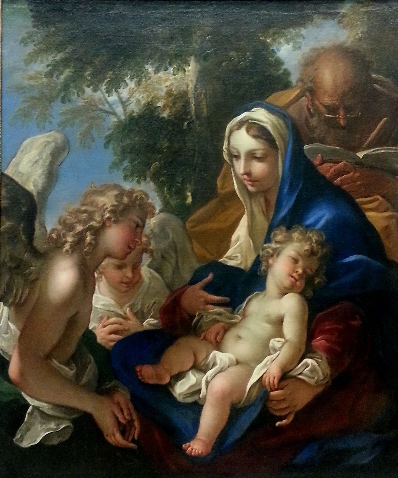 Sebastiano Ricci, "The Holy Family with Angels" (1700) (photo by Jorge Elías via Flickr, licensed under CC BY 2.0) (click to enlarge)