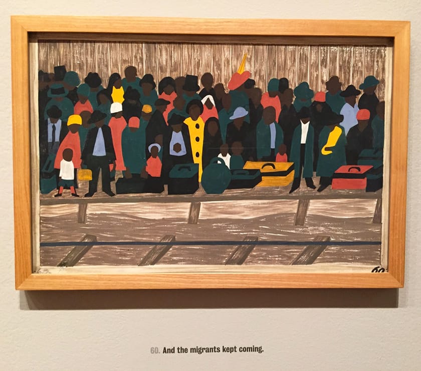 Jacob Lawrence, "The Migration Series" (1940–41), panel 60 (photo by Hrag Vartanian/Hyperallergic)