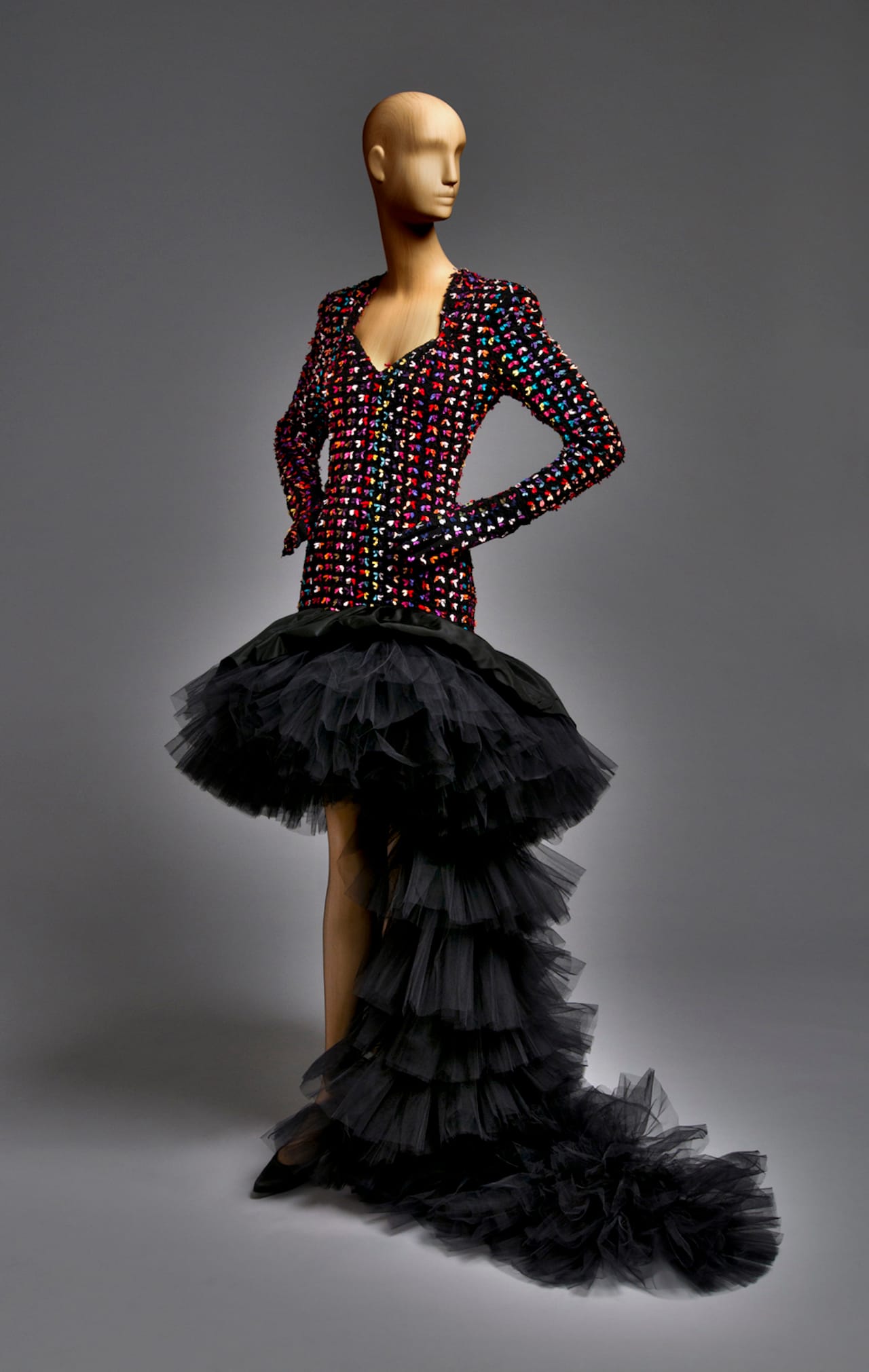Black Dress with Bow Embellishments Patrick Kelly, 1988 (Courtesy of Philadelphia Museum of Art)