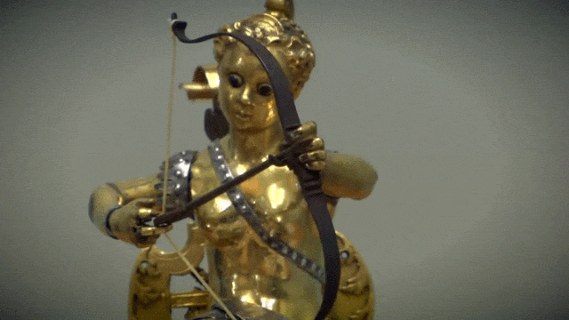 Automaton Clock in the Form of Diana on her Chariot (1610) (GIF by the author via Yale University Art Gallery/Youtube)