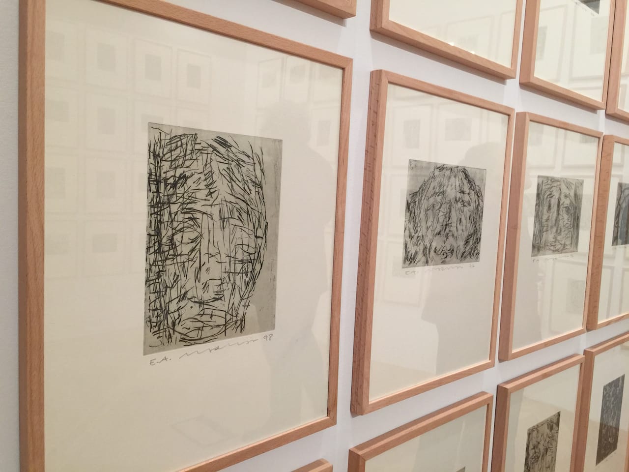 Close up of '99 Names of God' a group of etchings