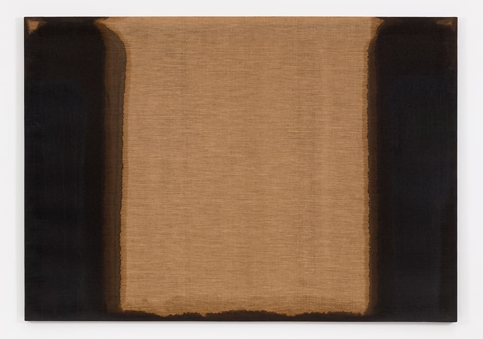 Yun Hyong-keun, "Umber-Blue" (1978), oil on linen, 25 13/16 x 31 7/8 in. (courtesy Blum & Poe)