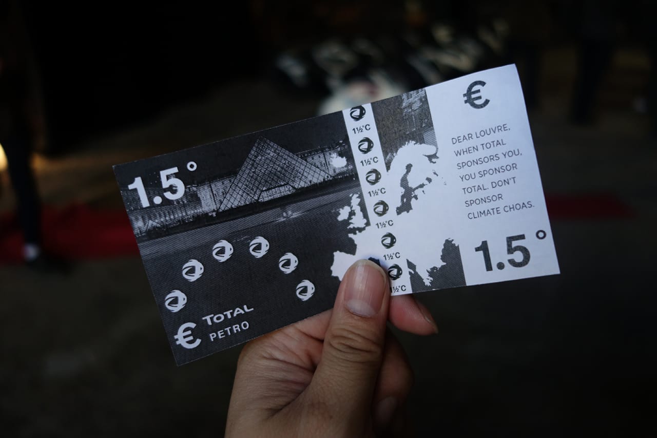 Tickets scattered by the protesters