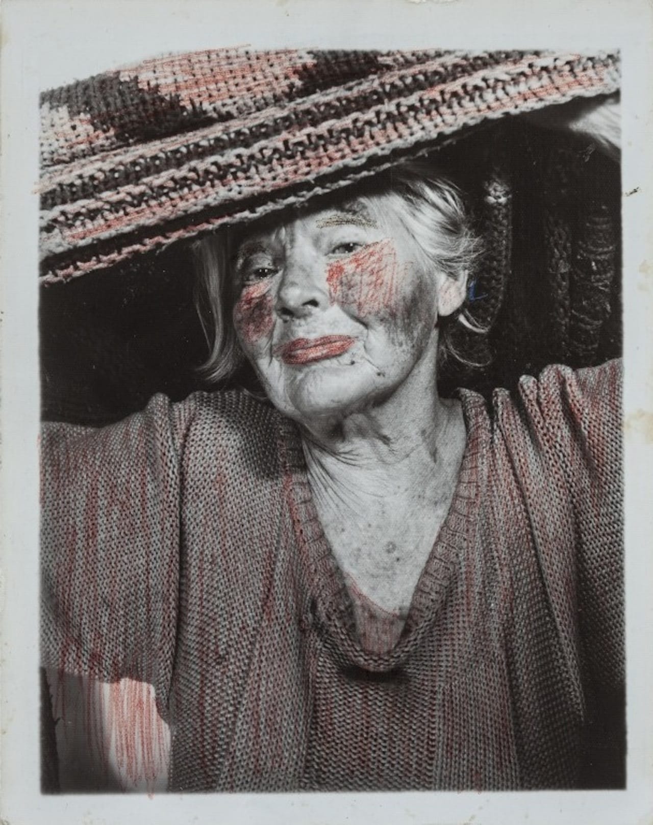 Lee Godie, untitled, n.d., gelatin silver print and ink,15 ½ x 14 ¼ in (all images courtesy of John Michael Kohler Arts Center)