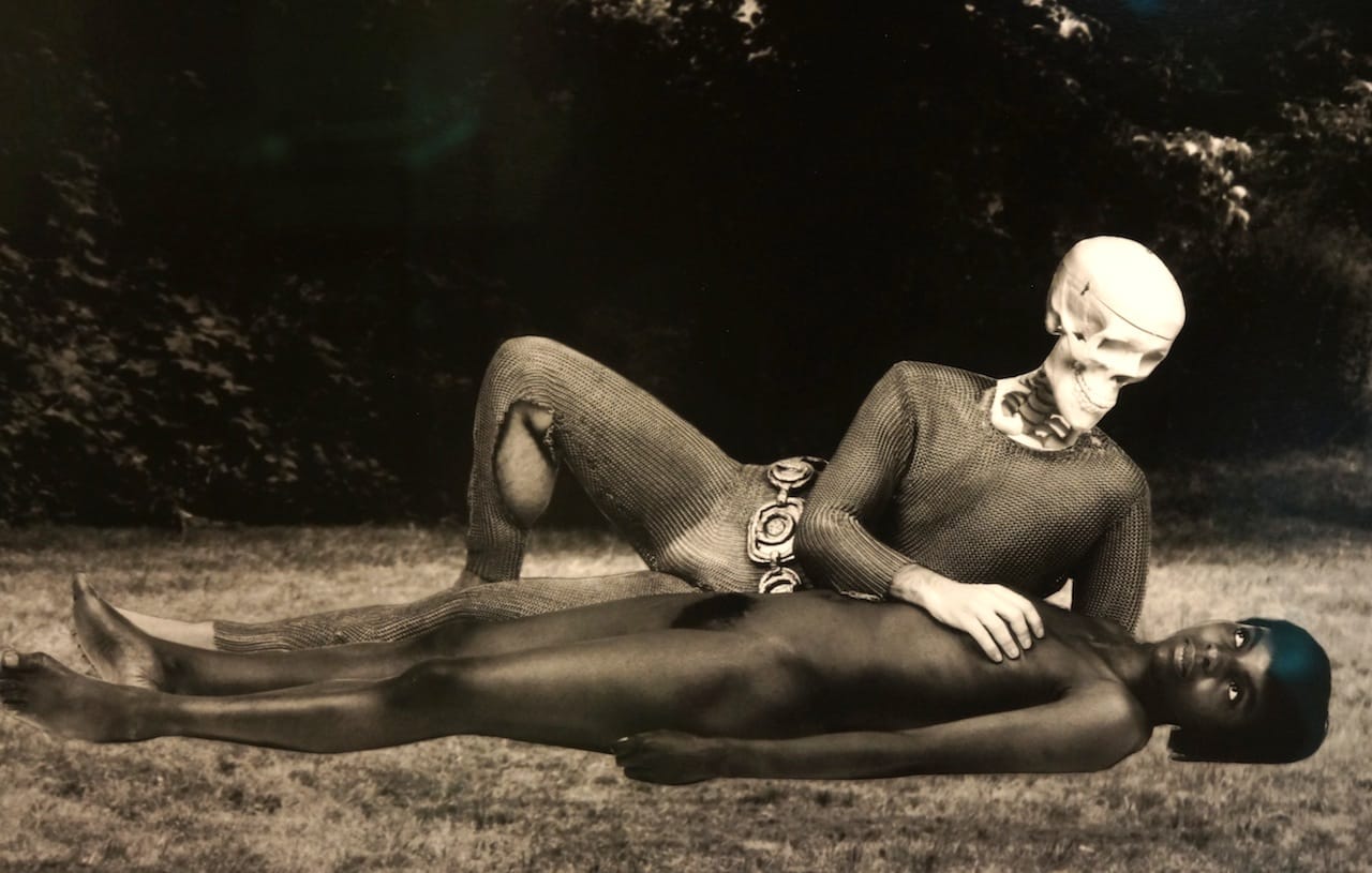 Lorraine O'Grady, "Body is the Ground of My Experience (The Clearing: or Cortez and La Malinche, Thomas Jefferson and Sally Hemings, N. and Me)" (detail, 1991/2012), silver gelatin print (photomontage), 40 x 50 in, courtesy Alexander Gray Associates, New York (all photos by the author for Hyperallergic unless otherwise noted)