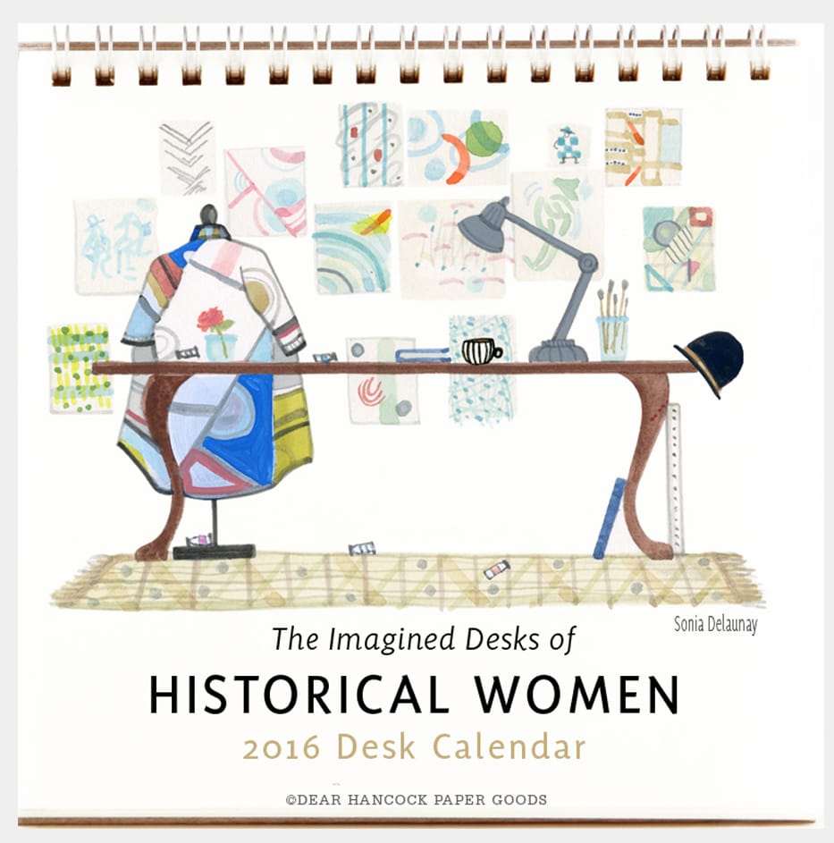 The Imagined Desks of Historical Women Calendar (via Dear Hancock Paper Goods)