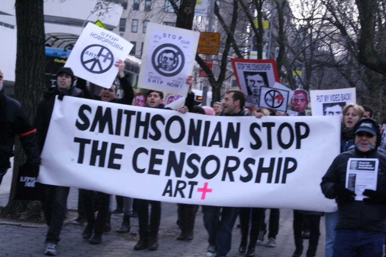 Stop the Censorship! demonstrations December 2010 (photo by of the author for Hyperallergic)