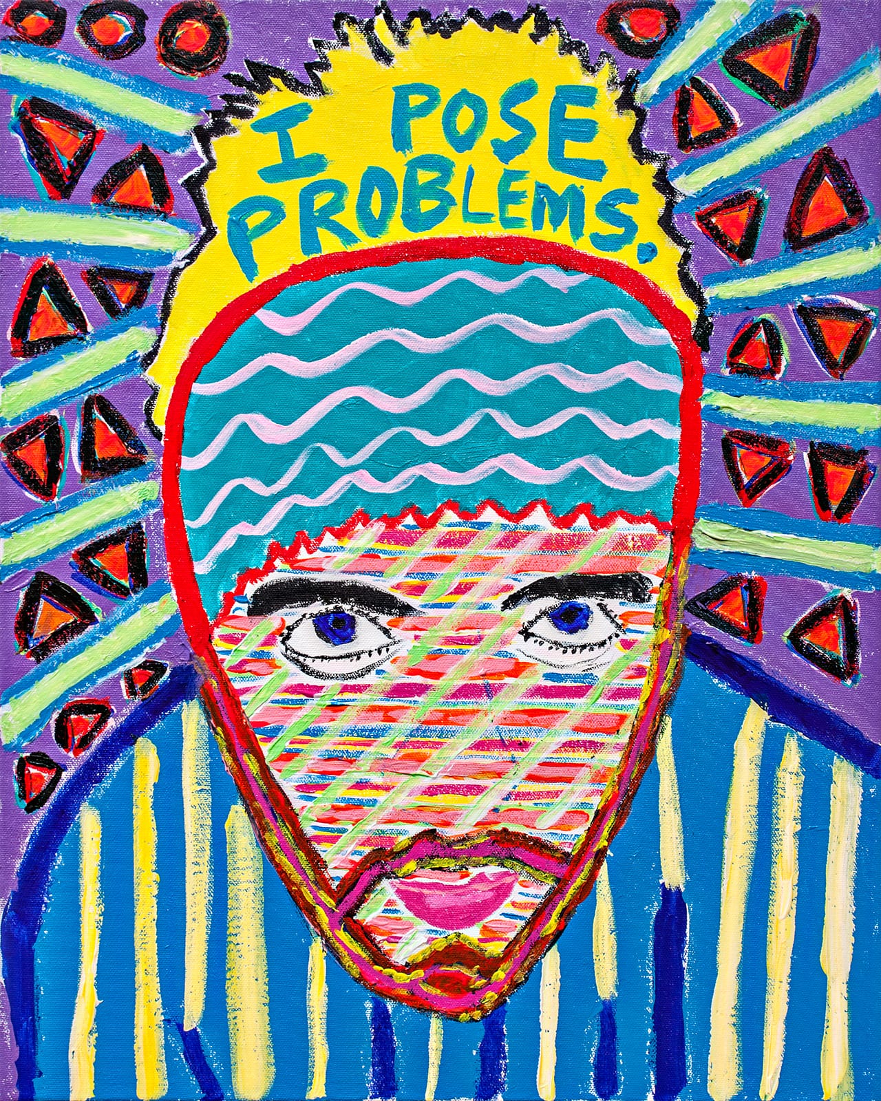 Wayne Koestenbaum, "I Pose Problems" (2010), acrylic on canvas, 20 x 16 inches