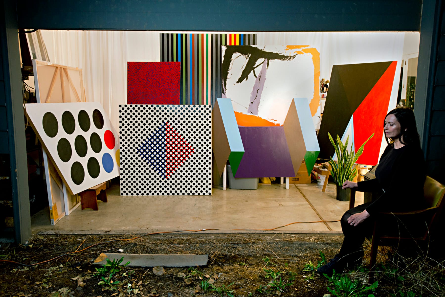 Artist Johanna Barron with selections from her recreation of the Melzac Collection held by the CIA (2015) (image by James Rexroad)