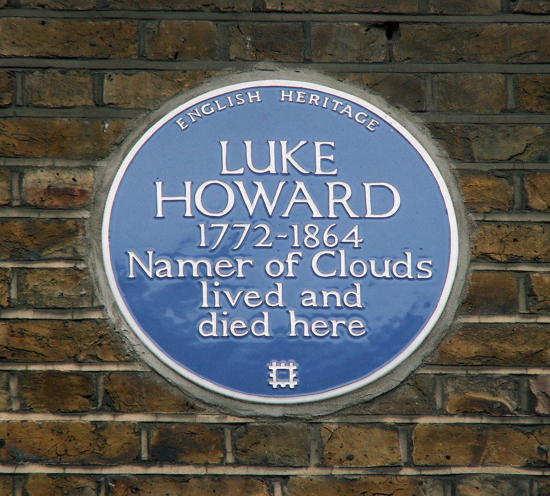 Blue plaque at Luke Howard's former home in Tottenham, London (photo by Acabashi/Wikimedia)