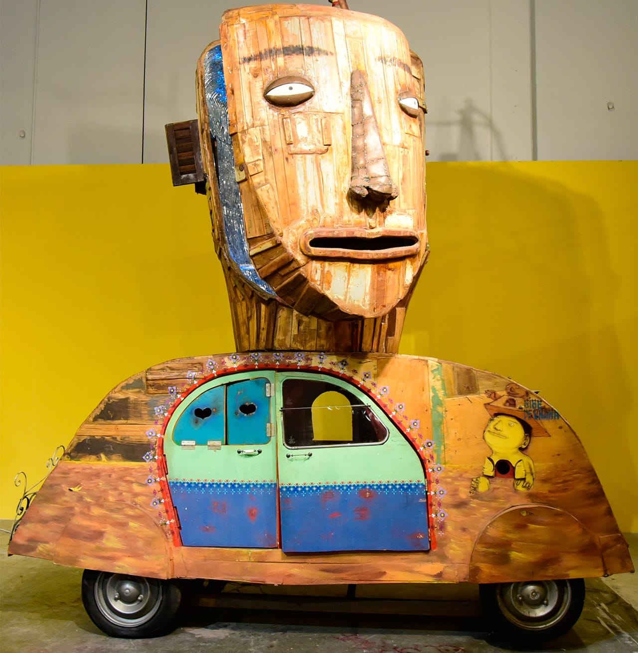 A large work by Os Gemeos in 'Everything you are I am not' at Mana Wynwood