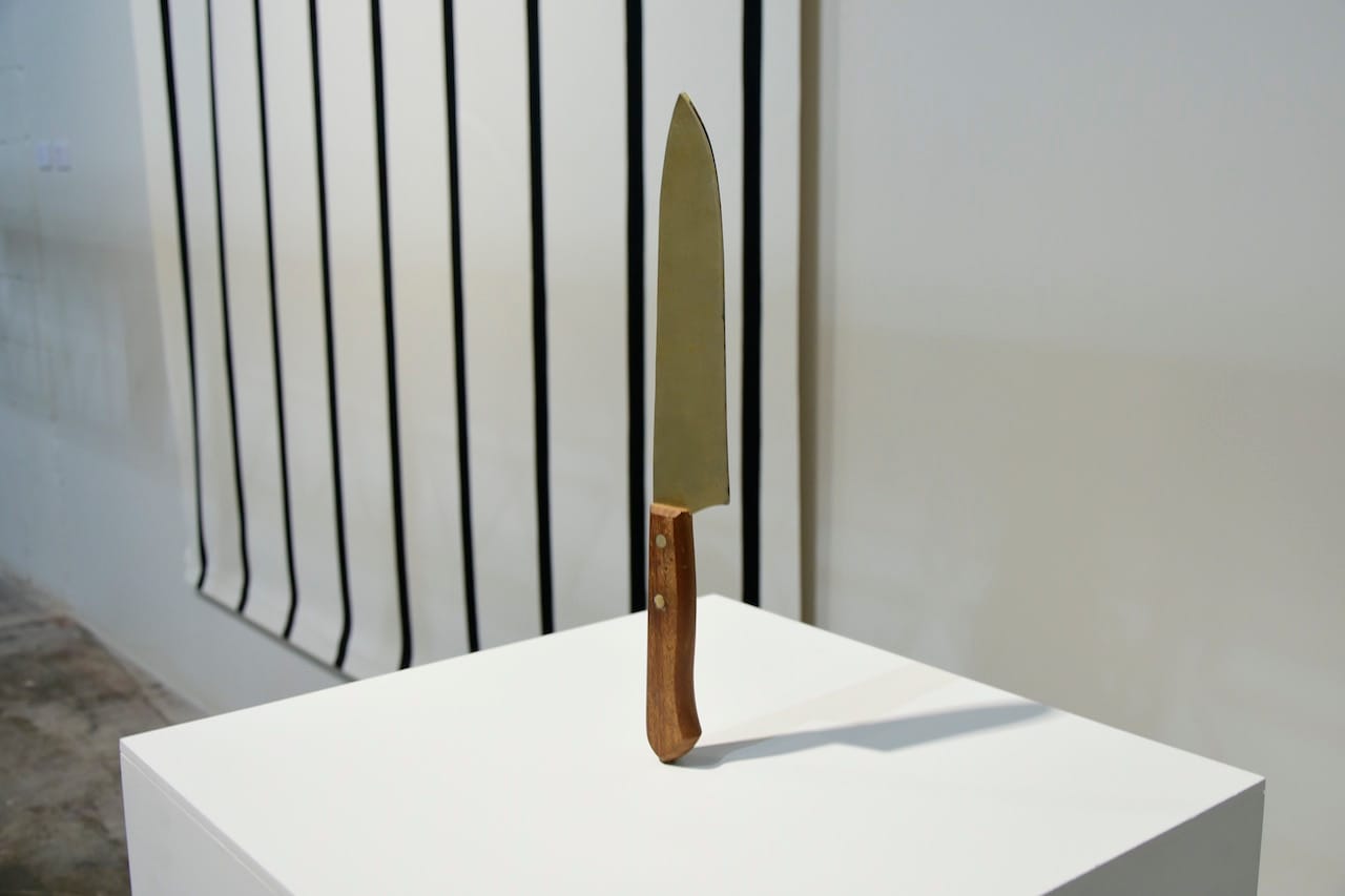 Eduardo Basulado, "Split Knife" (2012) in 'Everything you are I am not' at Mana Wynwood