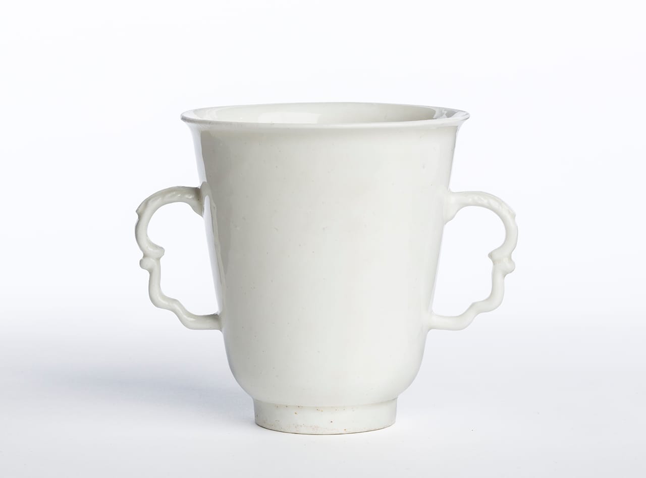 Meissen cup from de Waal's personal collection, on view in 'white'