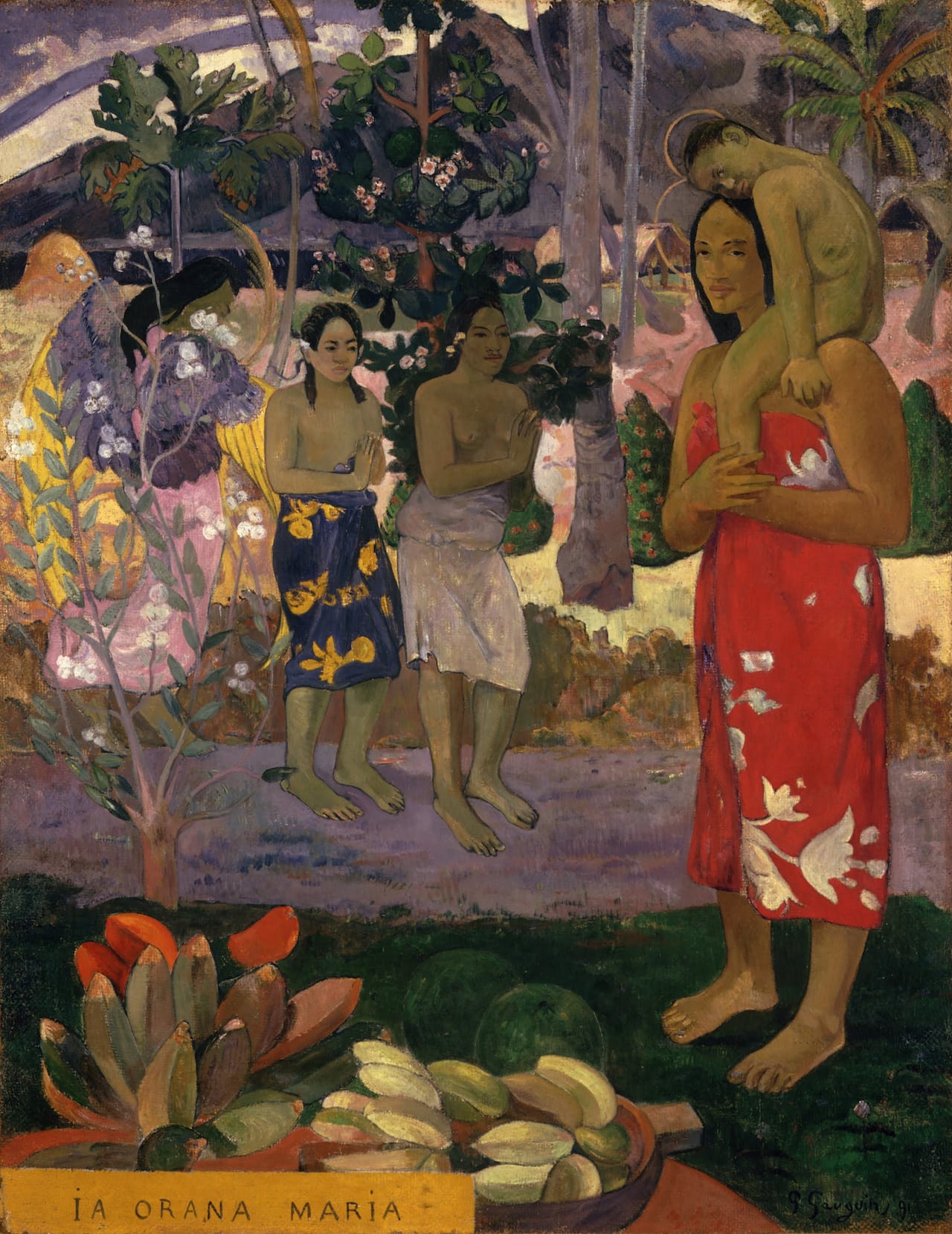 Paul Gaugin, "la Orana Maria (Hail Mary)" (1891) (image via Wikipedia)