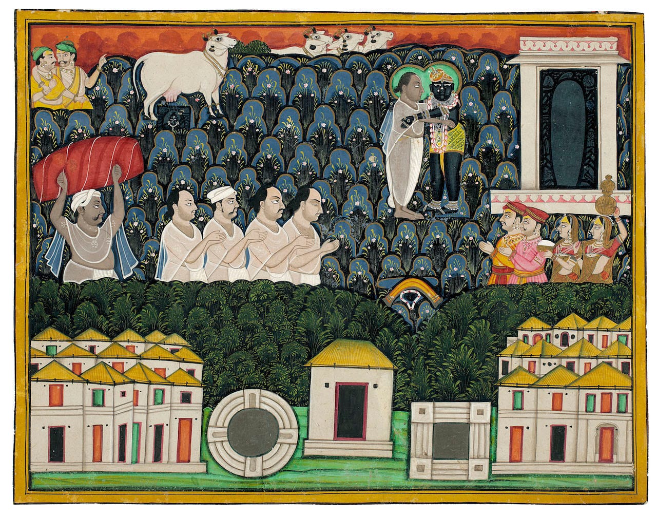 Pratham_Milan_Shrinathji_Revealing_Himself_to_Vallabhacharya_on_Mount_Govardhan