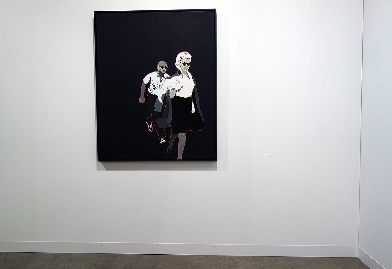 Installation view of art by Rosalyn Drexler
